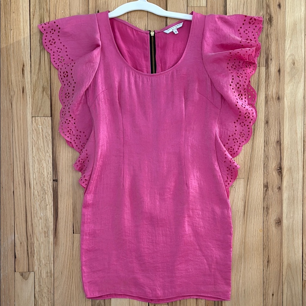 Pink Ruffle Sleeve Dress